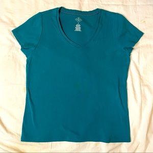 3/$25 “St. John’s Bay Basic” Teal Short Sleeve, V-Neck T-shirt - Size Small